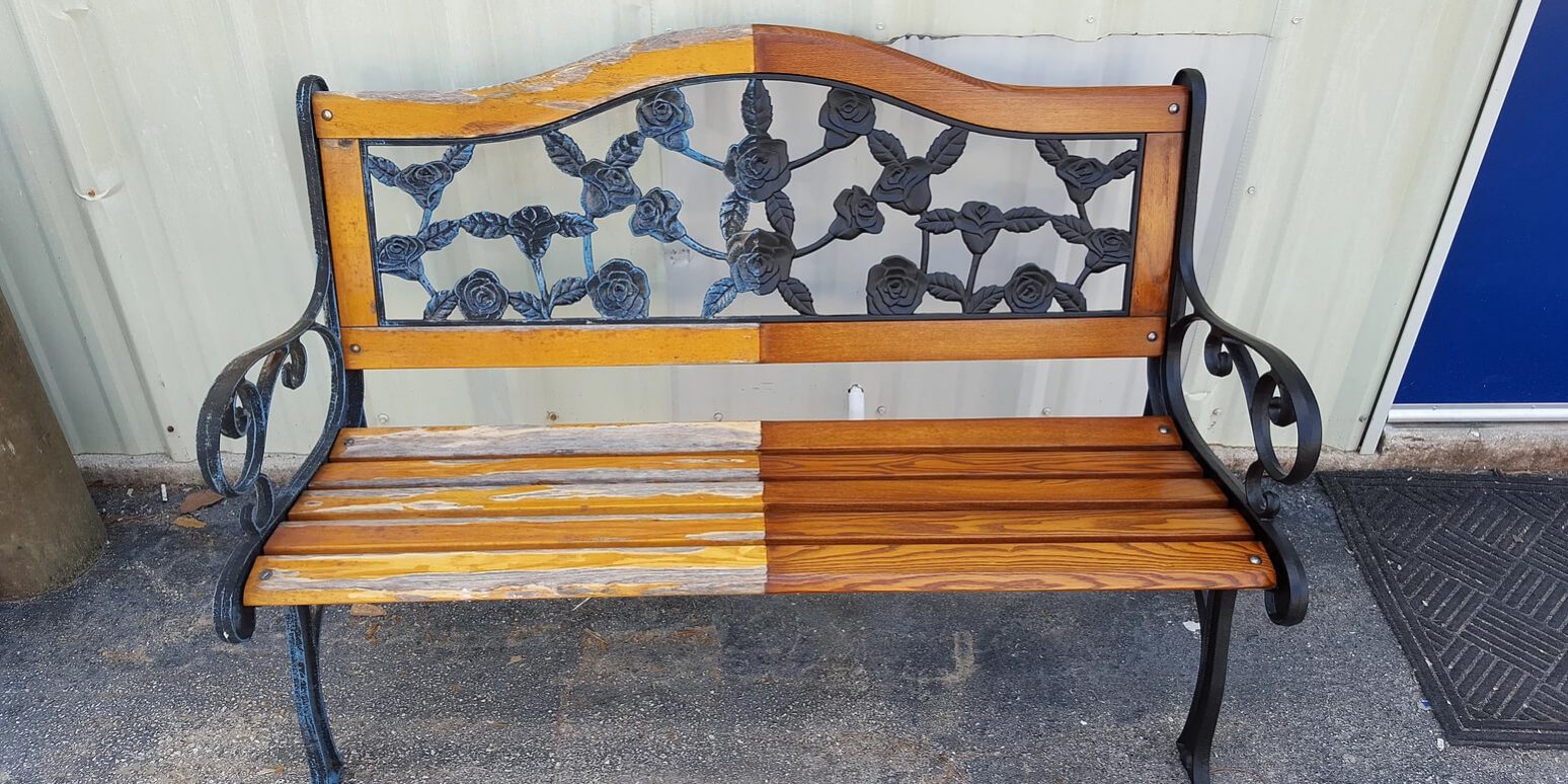 Before and After Bench Refinish Abernathy Finish Master